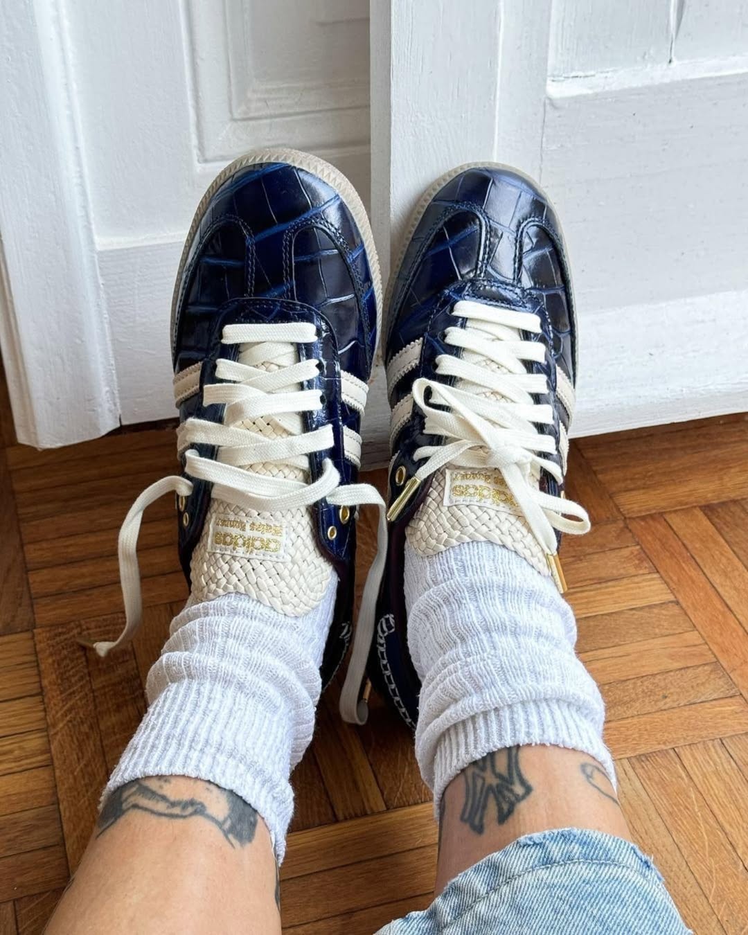Wales Bonner x Adidas Samba Crocodile Skin "Navy"